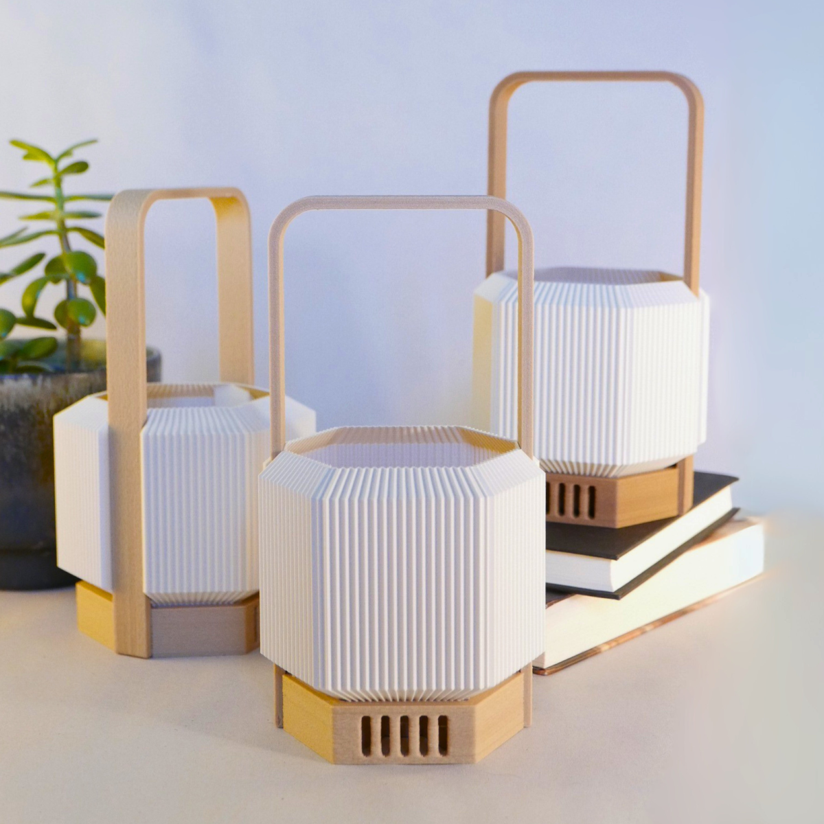 Lámpara con asa recargable | pack de 3 | HEXA DOS mini - Imagen 3
